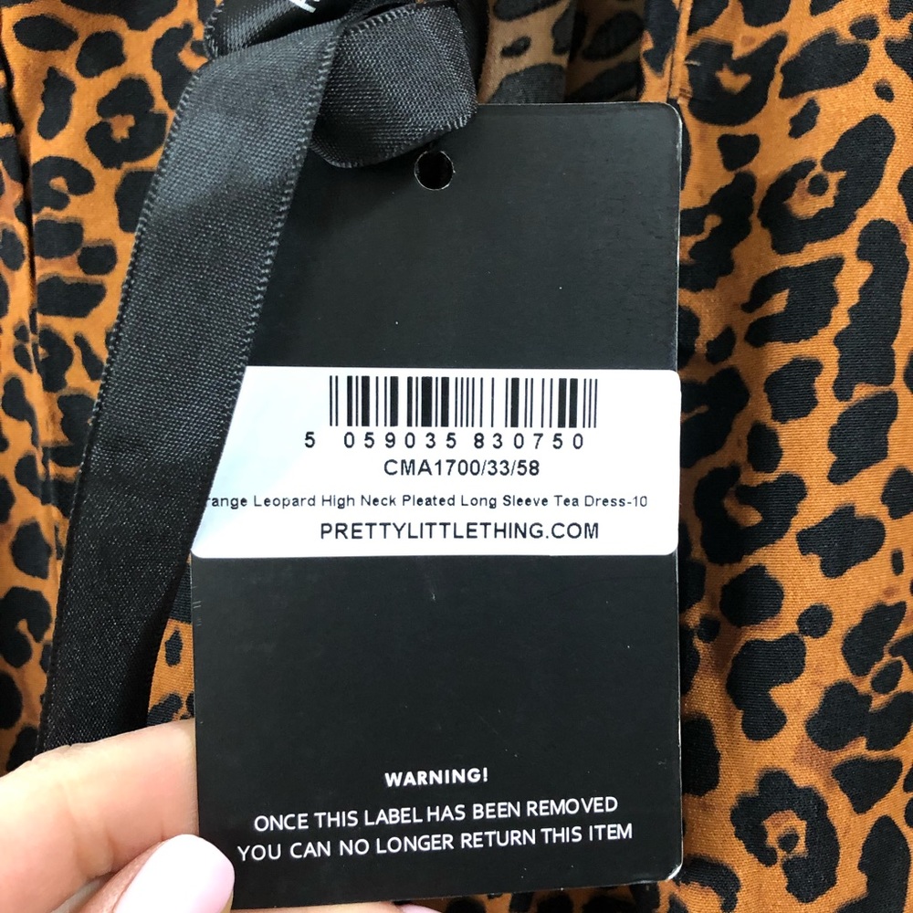 SOLD‼️NWT PrettyLittleThing orange leopard dress - Picture 6 of 7